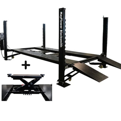 Mayflower Pro8000 4-Post Lift + SJ5500 5,500 lb Sliding Bridge Jack