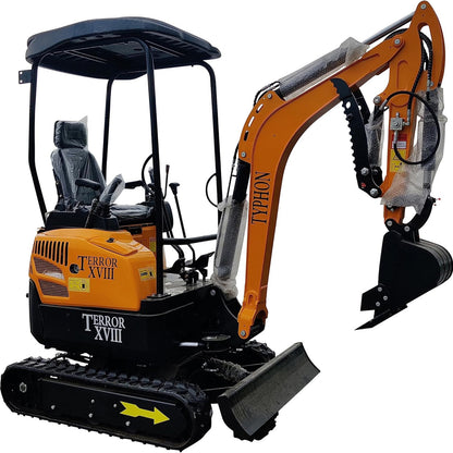 4,000 lbs Terror XVIII Mini Excavator, EPA Certified KUBOTA D902 Diesel Machine