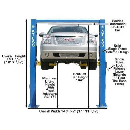 Atlas OHX10000X 10,000 lb Extra Tall 2-Post Lift