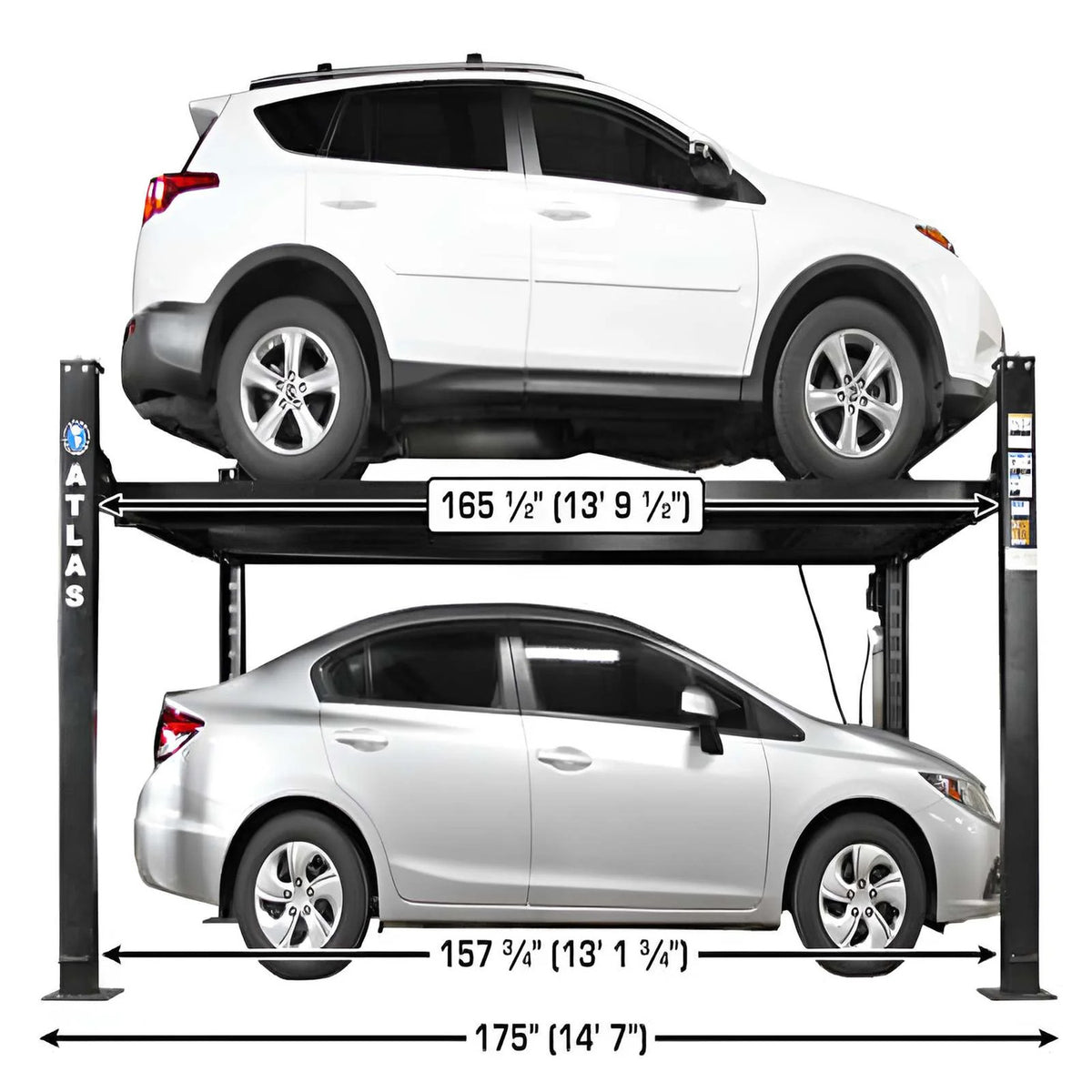 Atlas Apex 8, 8,000 lb 4 Post Vehicle Storage Lift - ALI Certified