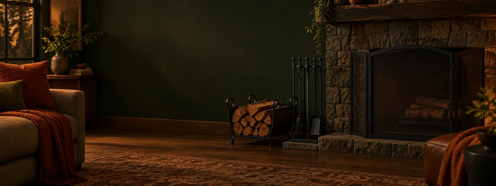 AI-generated editorial illustration for Hearth Accessories; not an exact inventory product.