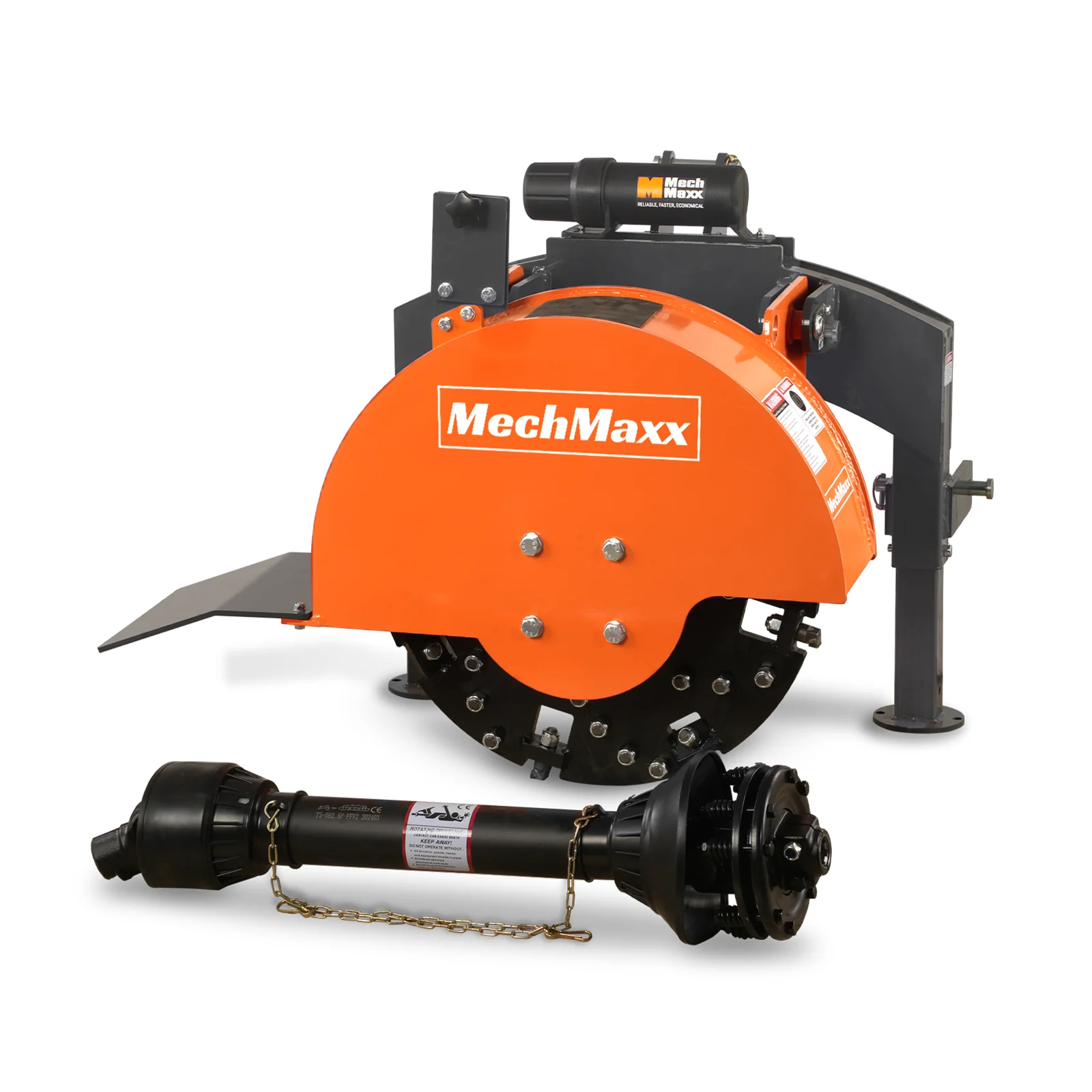 pio-restart-e547f5b9c07d3ef1fa19c5f7fb5a47e27da9005e025b597f2fc579c1699ab9ab 3 Point Hitch PTO Stump Grinder with 34 Carbide Teeth (PTO Shaft Included with Clutch), for 15-45HP Tractor, SG24 - Image 1
