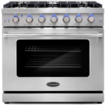 Cosmo 4-Piece, 36″ Gas Range, 36″ Range Hood, 24″ Dishwasher and Refrigerator COS-4PKG-110 - Image 2