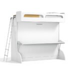 Castello Twin-Over-Full Murphy-Style Wall Bunk Bed with Desk by Multimo Beds