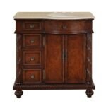 Silkroad Exclusive 36” Crema Marfil Marble Top Single Sink Bathroom Vanity – HYP-0213-CM-UIC-36-L - Image 7