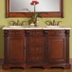 Silkroad Exclusive  58″ Double Vanity with White Ceramic Undermount Sinks WFH-0197-CM-UWC-58