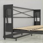 Horizontal Murphy Bed with Desk, Full Size, Walnut | Leto Muro - Image 6
