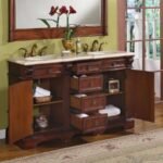 Silkroad Exclusive  58″ Double Vanity with White Ceramic Undermount Sinks WFH-0197-CM-UWC-58 - Image 2
