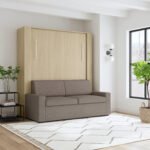 Queen Size Murphy Bed with Couch & Large Storage Cabinet | Inovabed