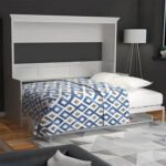Horizontal Murphy Bed with Desk, Queen Size, White | Leto Muro - Image 2