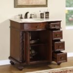 Silkroad Exclusive 36” Crema Marfil Marble Top Single Sink Bathroom Vanity – HYP-0213-CM-UIC-36-L - Image 2