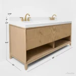 Ancerre 84” Momo Bathroom Vanity Oak Double Sinks VTS-Momo-84-Oak-WQZ - Image 4