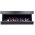 Touchstone Chesmont Black 50″ Wall Mount 3-Sided Smart Electric Fireplace (Alexa/Google Compatible) 80034