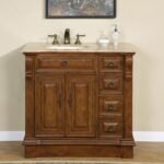 Silkroad Exclusive 38″  Single Vanity Top with Ivory Ceramic under mount Sink HYP-0904-T-UIC-38-L