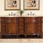 Silkroad Exclusive  72″ Double Vanity with Ivory Ceramic Undermount Sinks HYP-0722-T-UIC-72