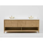 Ancerre 84” Momo Bathroom Vanity Oak Double Sinks VTS-Momo-84-Oak-WQZ - Image 2