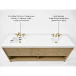 Ancerre 84” Momo Bathroom Vanity Oak Double Sinks VTS-Momo-84-Oak-WQZ - Image 3