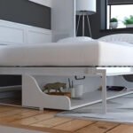 Horizontal Murphy Bed with Desk, Queen Size, White | Leto Muro - Image 3