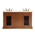 Silkroad Exclusive  58″ Double Vanity with White Ceramic Undermount Sinks WFH-0197-CM-UWC-58 - Image 4