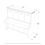 Horizontal Murphy Bed with Desk, Queen Size, White | Leto Muro - Image 7