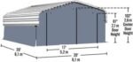 Arrow Enclosure Kit ONLY for Arrow Carport, 20 ft. x 20 ft. Gray - Image 2