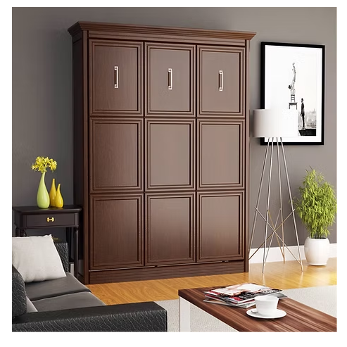 retained-e74c4a65cd10d02571d684bac00db8380d3556bf4ffee8845eea5d8f7c263f84 Murphy Bed, Queen Size, Walnut | Leto Muro - Image 1
