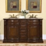 Silkroad Exclusive 60” Baltic Brown Granite Top Double Sink Bathroom Vanity – HYP-0712-BB-UIC-60