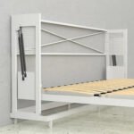 Horizontal Murphy Bed with Desk, Queen Size, White | Leto Muro - Image 5