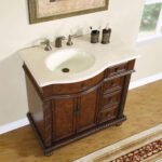 Silkroad Exclusive 36” Crema Marfil Marble Top Single Sink Bathroom Vanity – HYP-0213-CM-UIC-36-L - Image 3